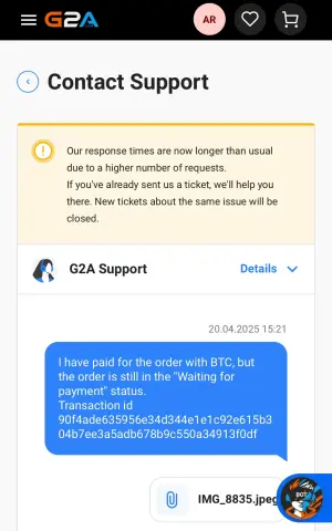 G2A message 1 screenshot