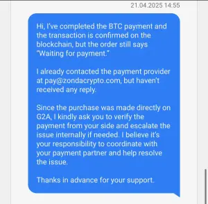 G2A message 3 screenshot