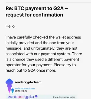 Zonda communication screenshot